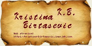 Kristina Birtašević vizit kartica